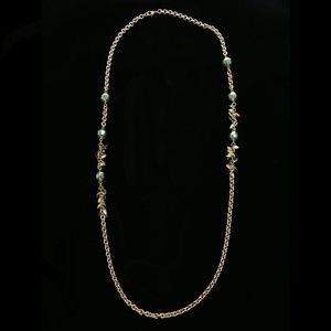 Luxury Faceted Necklace Gold/Green NWOT